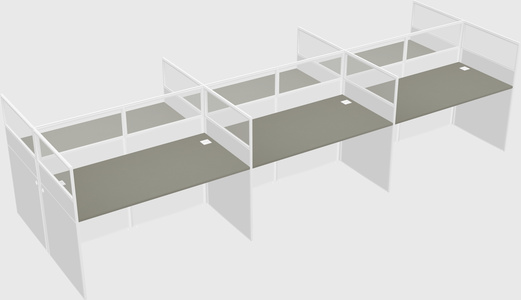 Shared rectangular cubicle