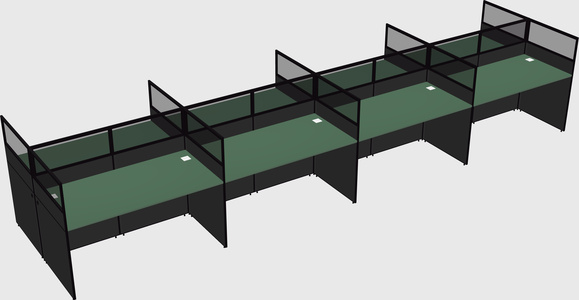 Shared rectangular cubicle
