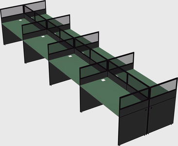 Shared rectangular cubicle