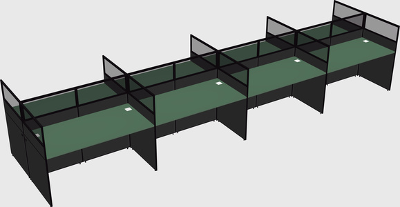 Shared rectangular cubicle