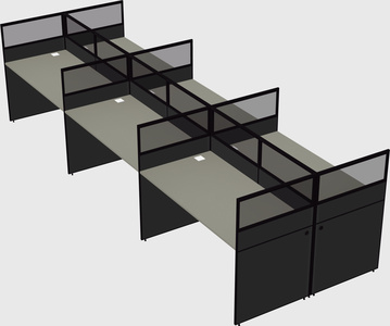 Shared rectangular cubicle