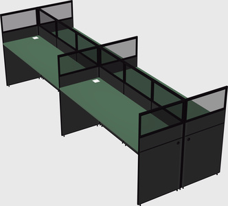 Shared rectangular cubicle