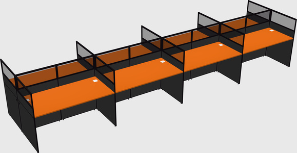 Shared rectangular cubicle