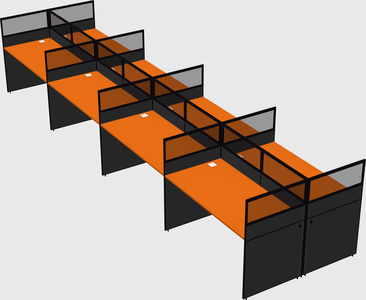 Shared rectangular cubicle