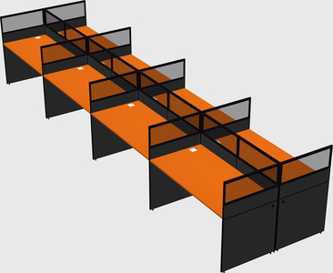 Shared rectangular cubicle