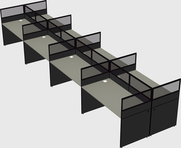Shared rectangular cubicle