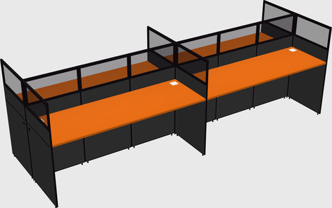 Shared rectangular cubicle