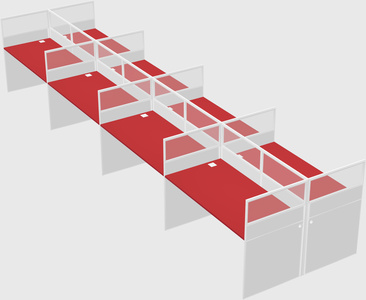 Shared rectangular cubicle