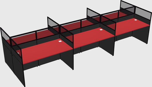Shared rectangular cubicle