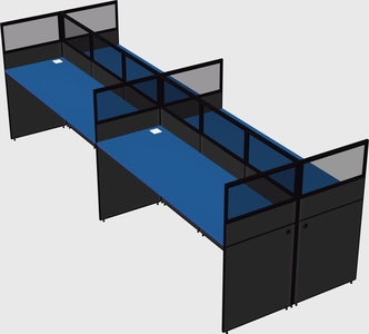 Shared rectangular cubicle