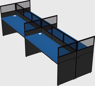 Shared rectangular cubicle