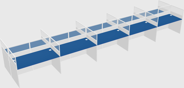 Shared rectangular cubicle