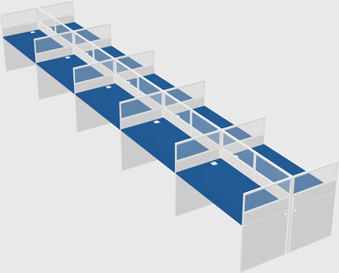 Shared rectangular cubicle