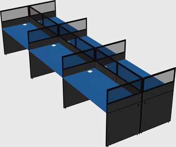 Shared rectangular cubicle