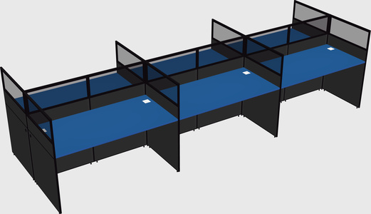 Shared rectangular cubicle