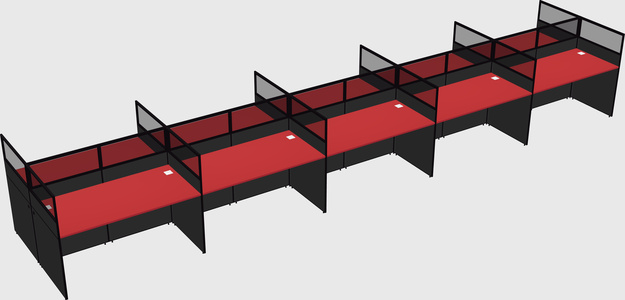 Shared rectangular cubicle
