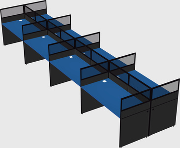 Shared rectangular cubicle