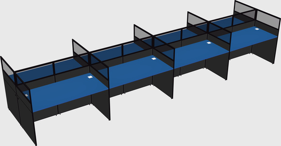 Shared rectangular cubicle
