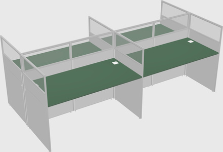 Shared rectangular cubicle