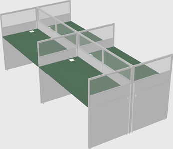 Shared rectangular cubicle