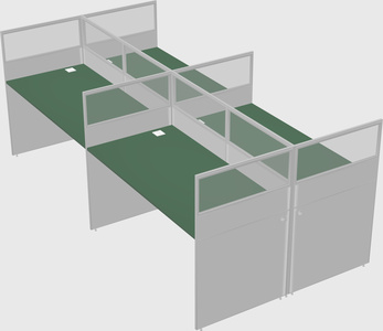 Shared rectangular cubicle