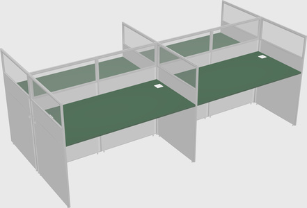 Shared rectangular cubicle