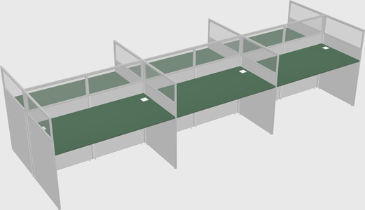 Shared rectangular cubicle