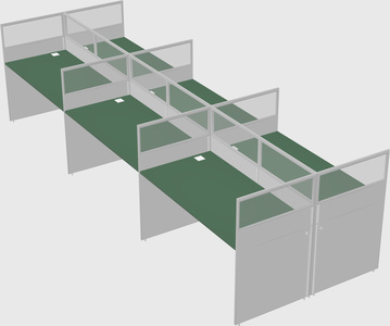 Shared rectangular cubicle