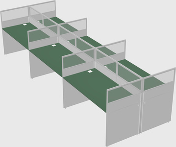 Shared rectangular cubicle