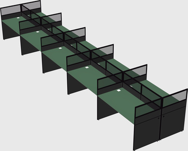 Shared rectangular cubicle
