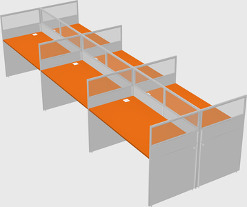 Shared rectangular cubicle