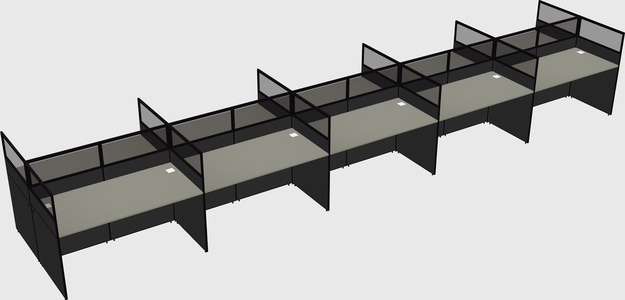 Shared rectangular cubicle