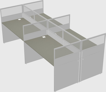 Shared rectangular cubicle