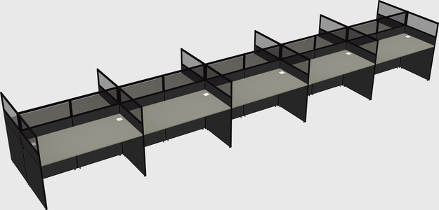 Shared rectangular cubicle