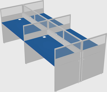 Shared rectangular cubicle