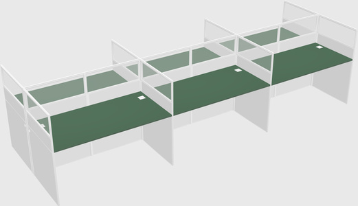 Shared rectangular cubicle