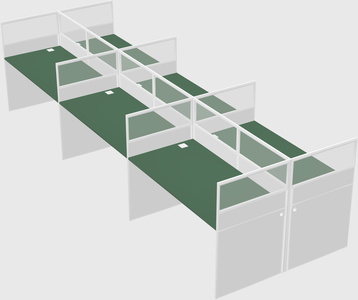 Shared rectangular cubicle