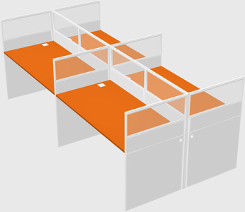 Shared rectangular cubicle