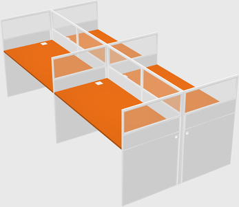 Shared rectangular cubicle