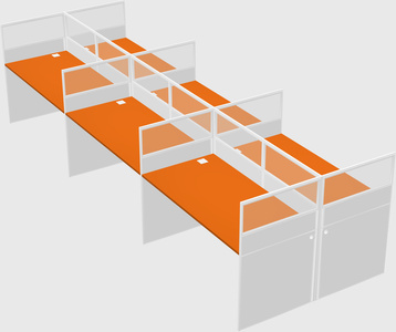 Shared rectangular cubicle