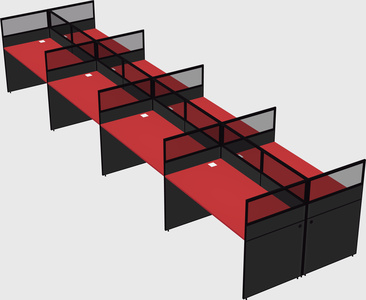 Shared rectangular cubicle