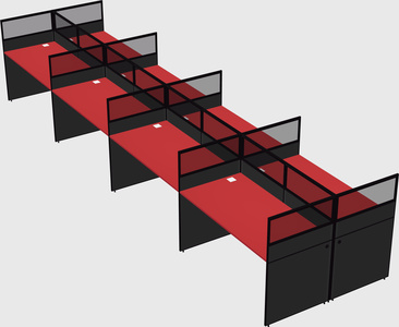 Shared rectangular cubicle