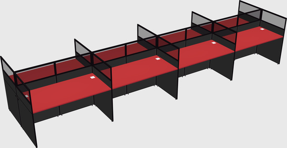 Shared rectangular cubicle