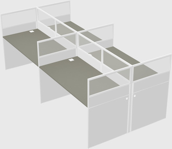 Shared rectangular cubicle