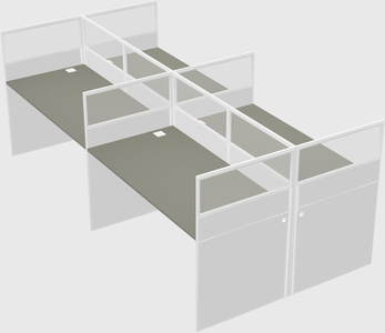 Shared rectangular cubicle