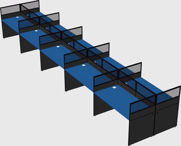 Shared rectangular cubicle