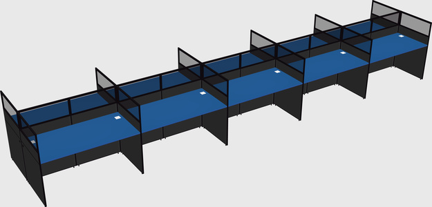Shared rectangular cubicle