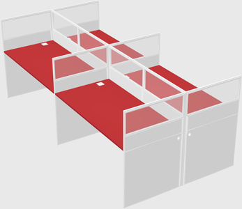 Shared rectangular cubicle