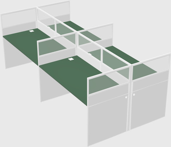 Shared rectangular cubicle