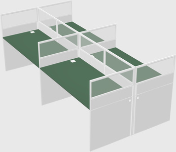 Shared rectangular cubicle